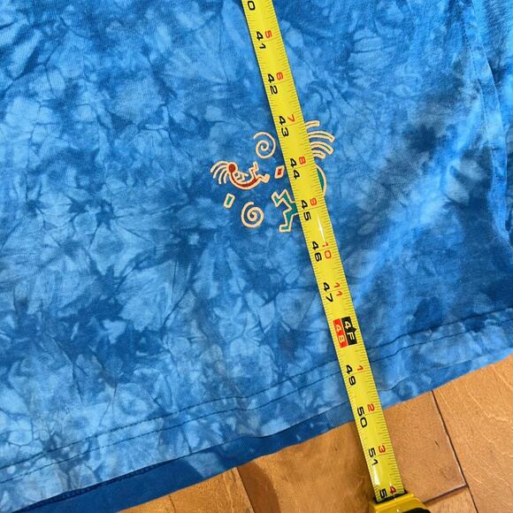 Vintage Cactus Bay Womens Blue Tie Dye Maxi Dress Kokopelli Medium southwestern - Picture 12 of 12